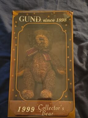 Gund Brown Plush Bear with Plaid Bow (1999 Collector)